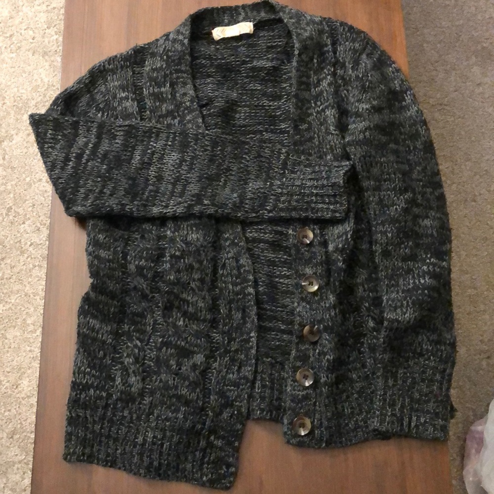 Black and gray cardigan